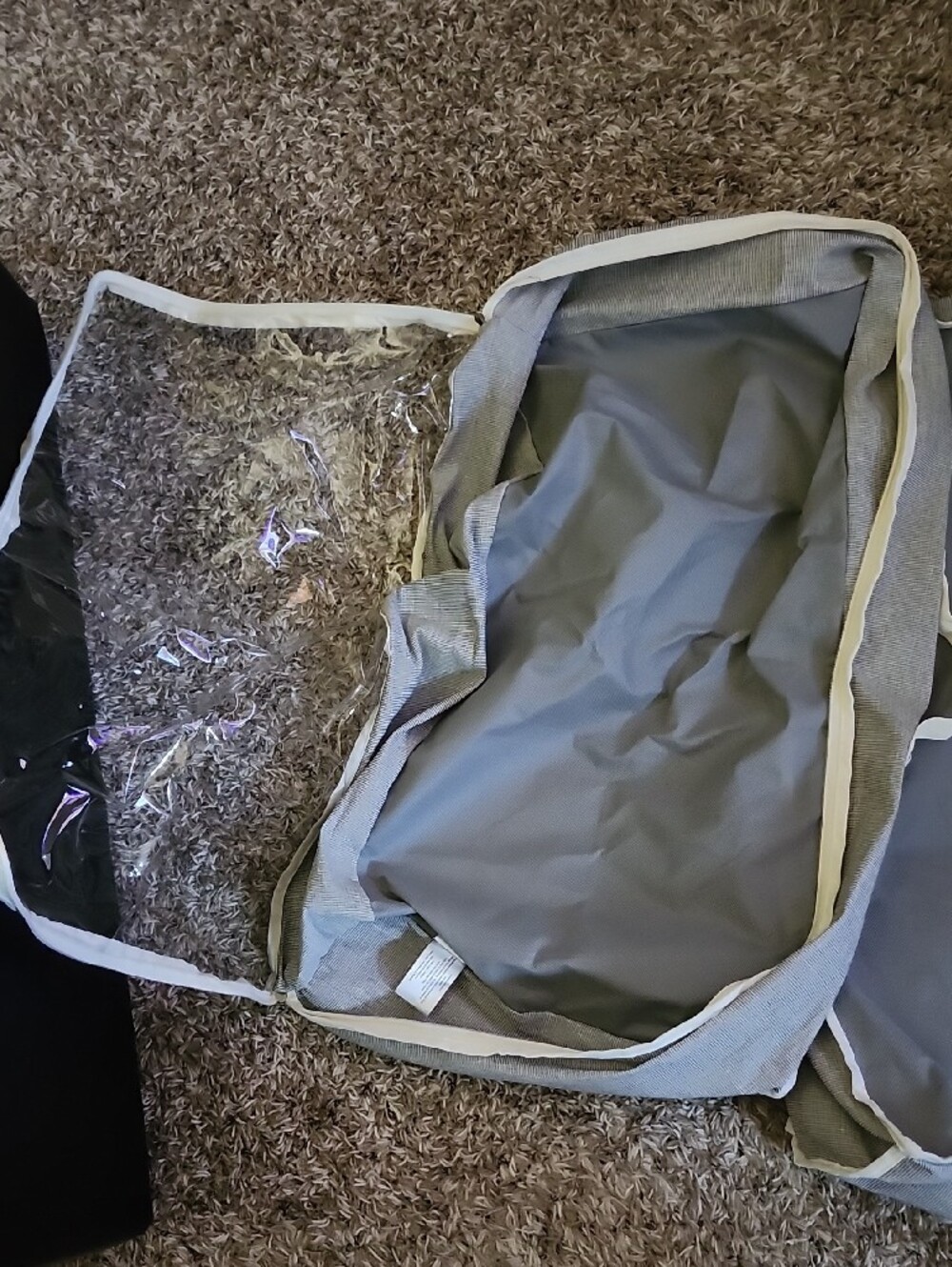 Bundle of 2 Underbed Zippered Fabric Storage Bags- Clear Top, Soft Sided - Picture 3 of 8